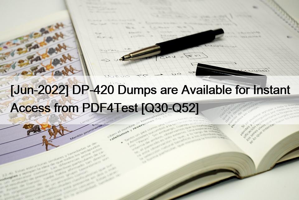 [Jun-2022] DP-420 Dumps are Available for Instant Access from PDF4Test [Q30-Q52]